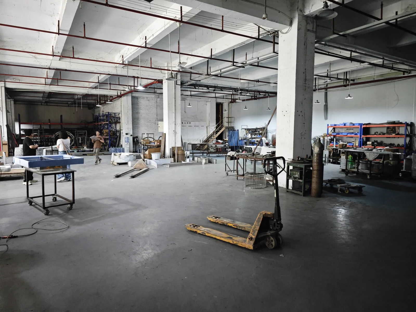 Wide view of a furniture factory floor in Foshan