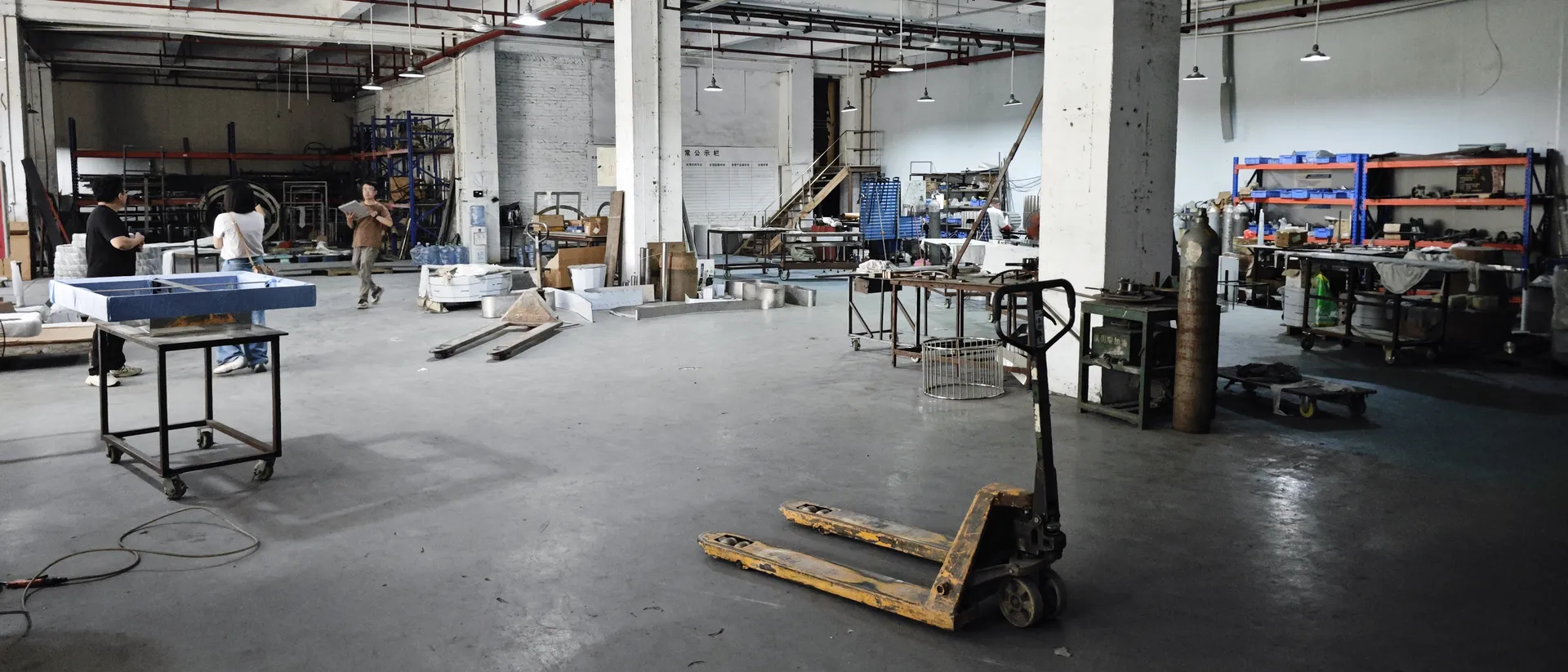 Wide view of a furniture factory floor in Foshan