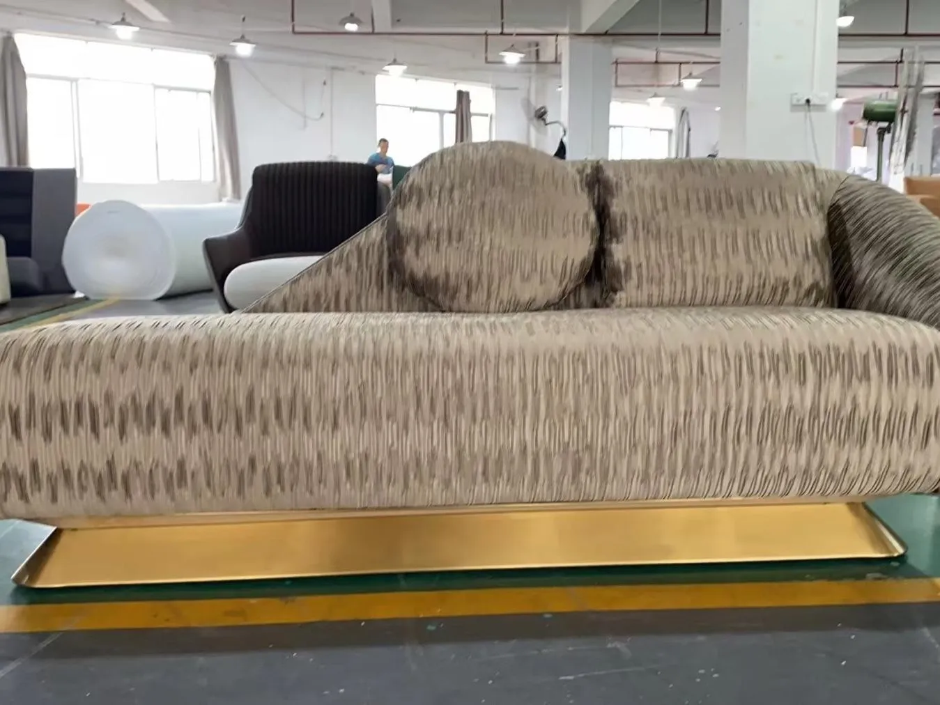 Statement sofa finished at the factory
