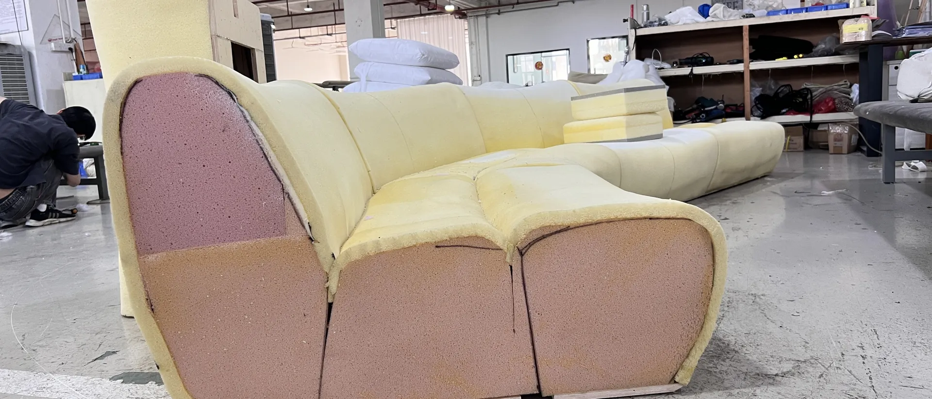 Sofa frames with webbing before foam and cover