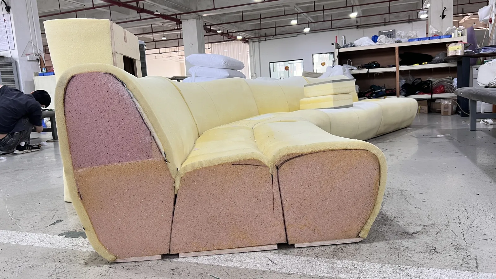Sofa frames with webbing before foam and cover