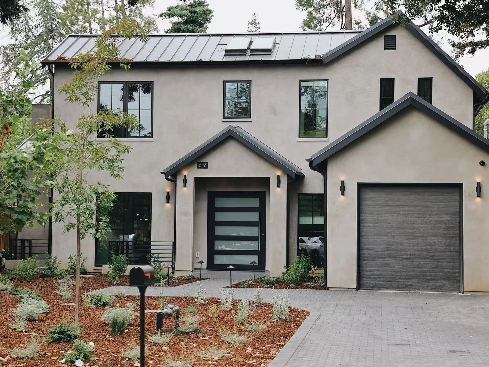 Menlo Park residence front elevation