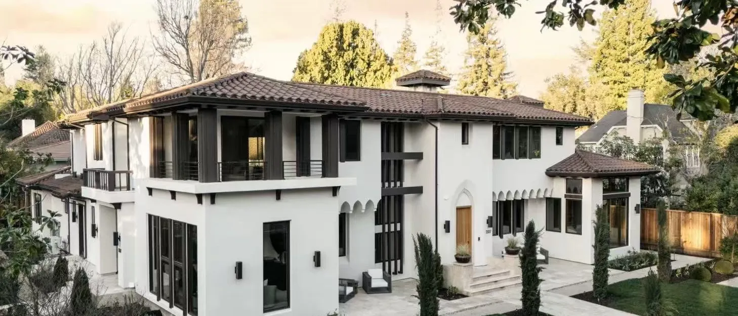 Palo Alto model home exterior at sunset