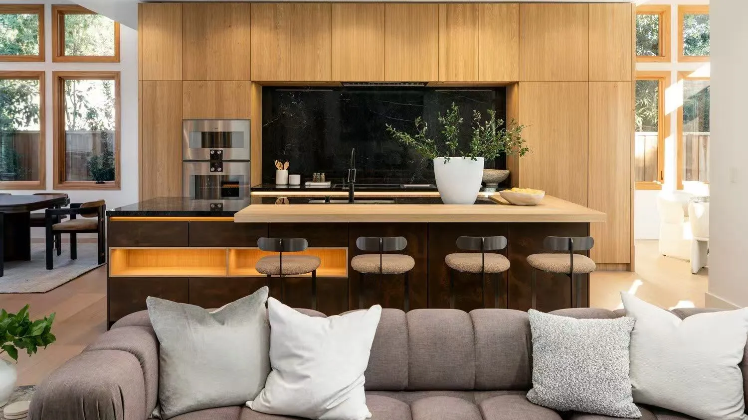 Open-plan kitchen and seating, Palo Alto model home