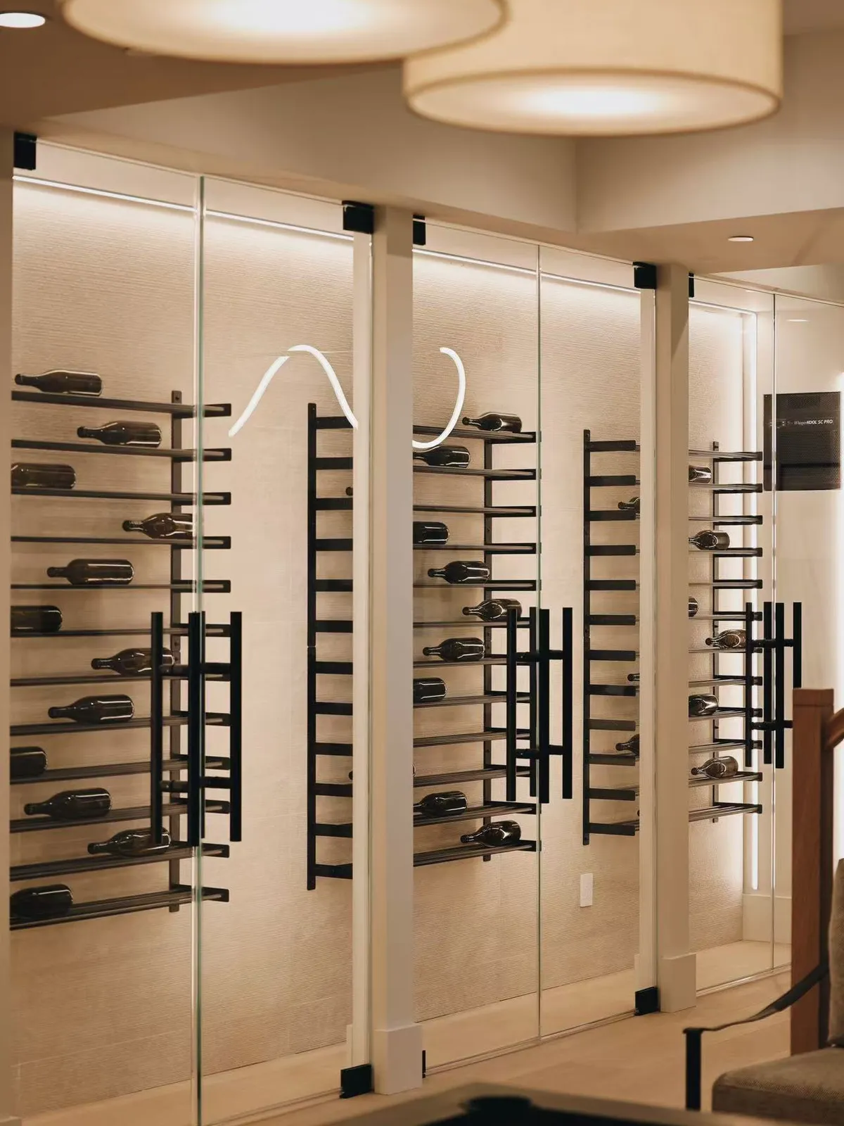 Glass wine room, Palo Alto model home