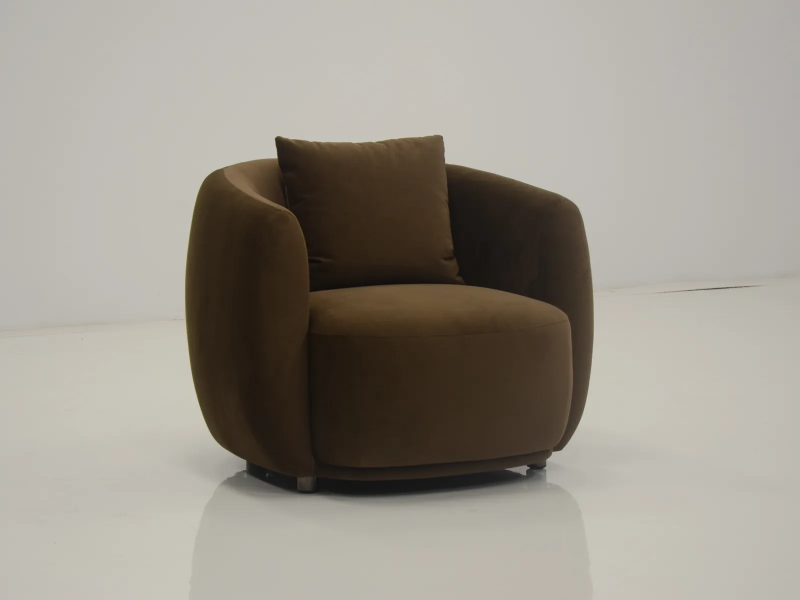 Upholstered barrel armchair