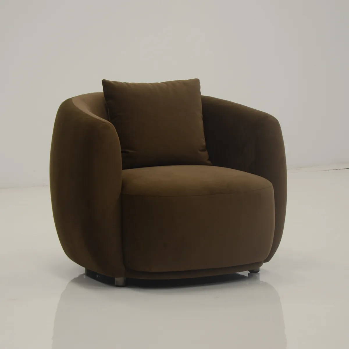 Upholstered barrel armchair