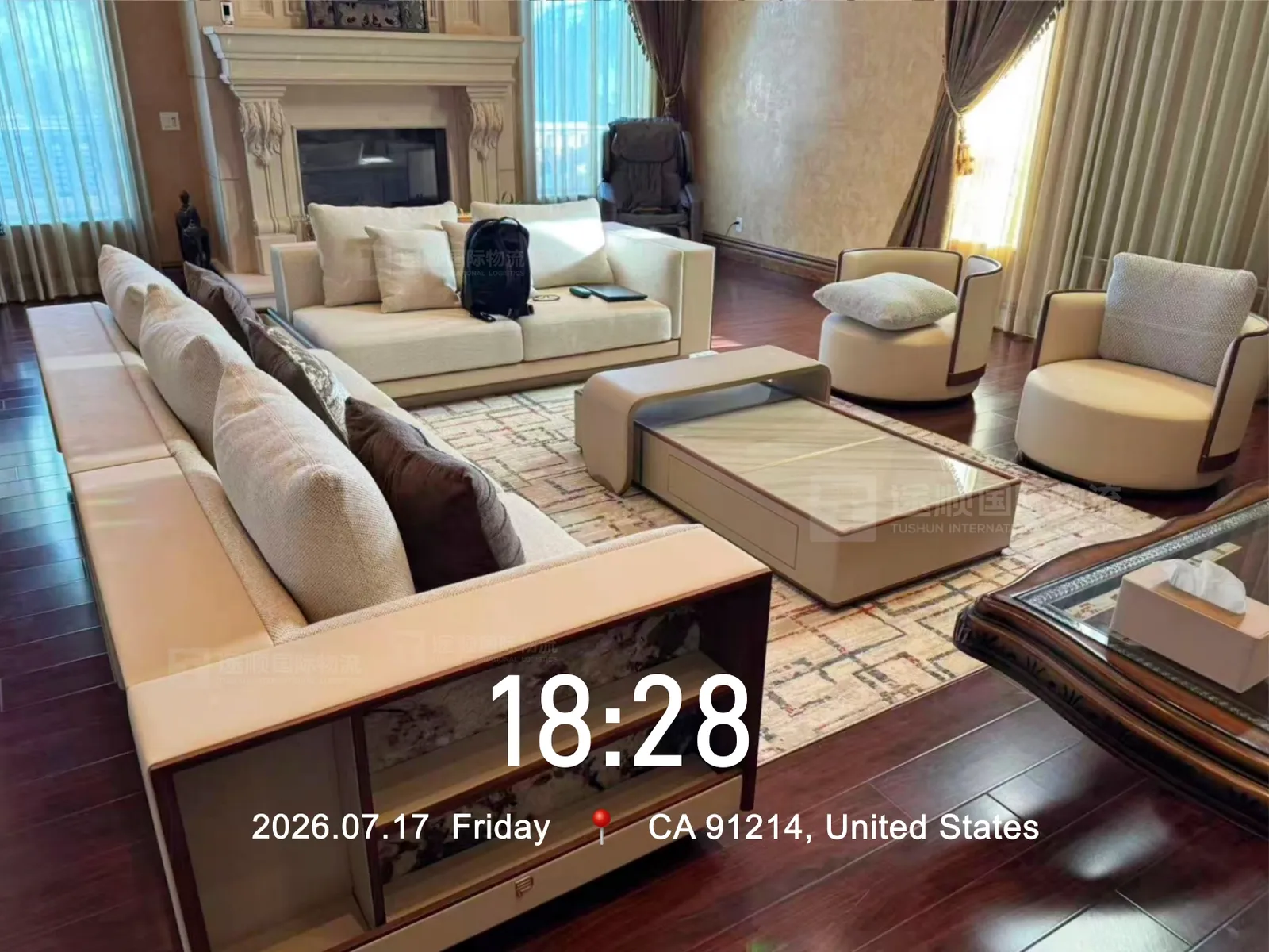 Living room set installed in La Crescenta, California