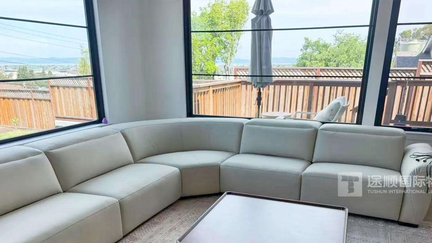 Sectional sofa installed in a San Mateo living room